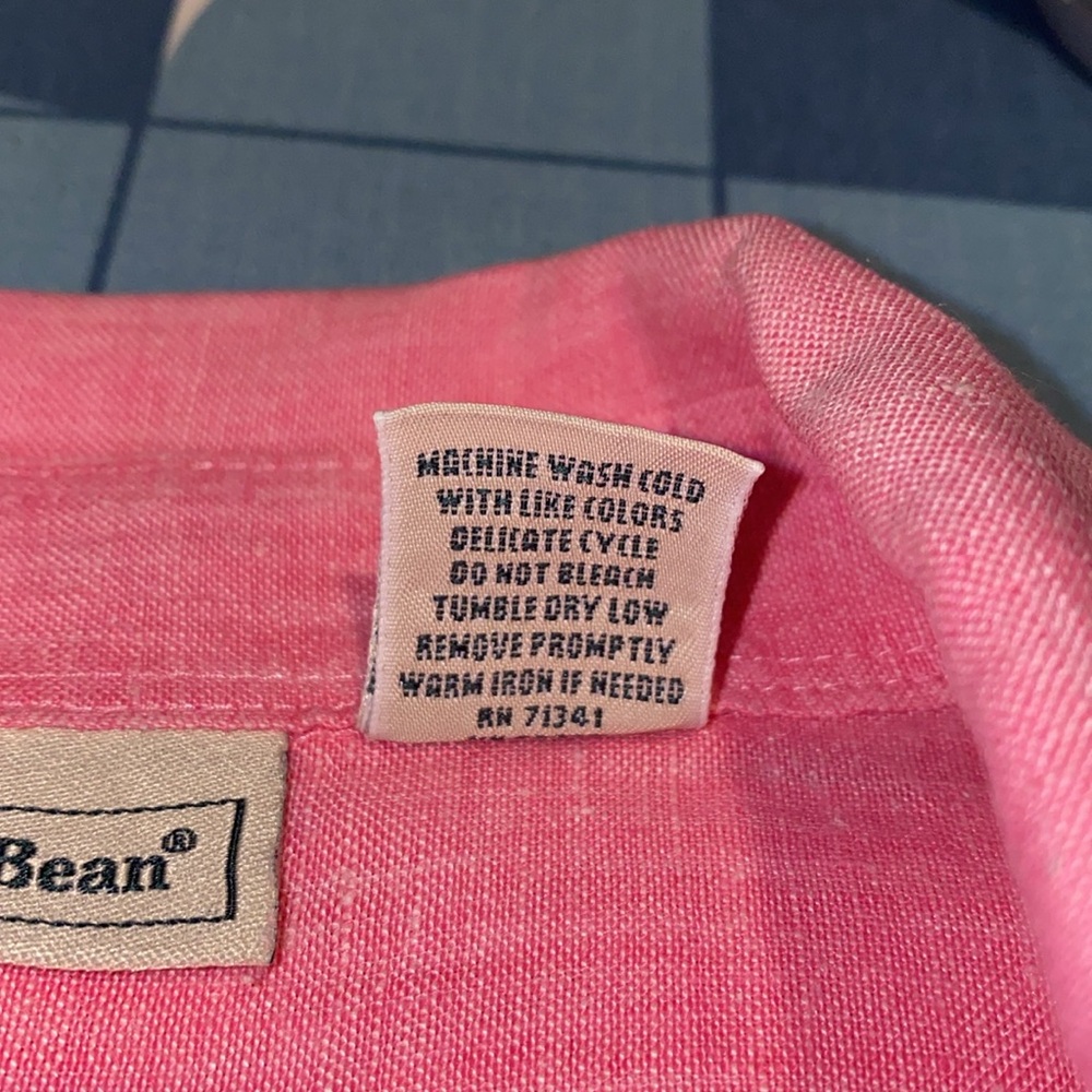 L.L.Bean 100% Linen Shirt Size Small - Picture 8 of 8